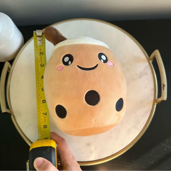 Boba Milk Tea Cute Stuffed Plush with Straw Boba Pearls Character Happy Eyes 9” - Picture 6 of 9